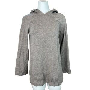 Ann Taylor Pullover Hooded Wool Blend Sweater Neutral Taupe Coastal Small S